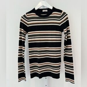 BRUNELLO CUCINELLI MULTI WOOL CASHMERE STRIPE KNIT SIZE XS NWOTS!